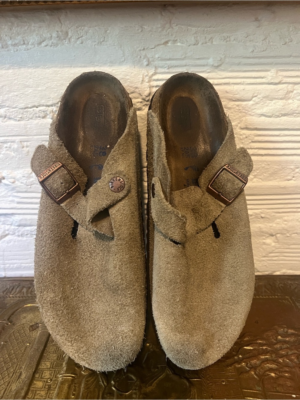 Birkenstock Boston Footbed Taupe Suede